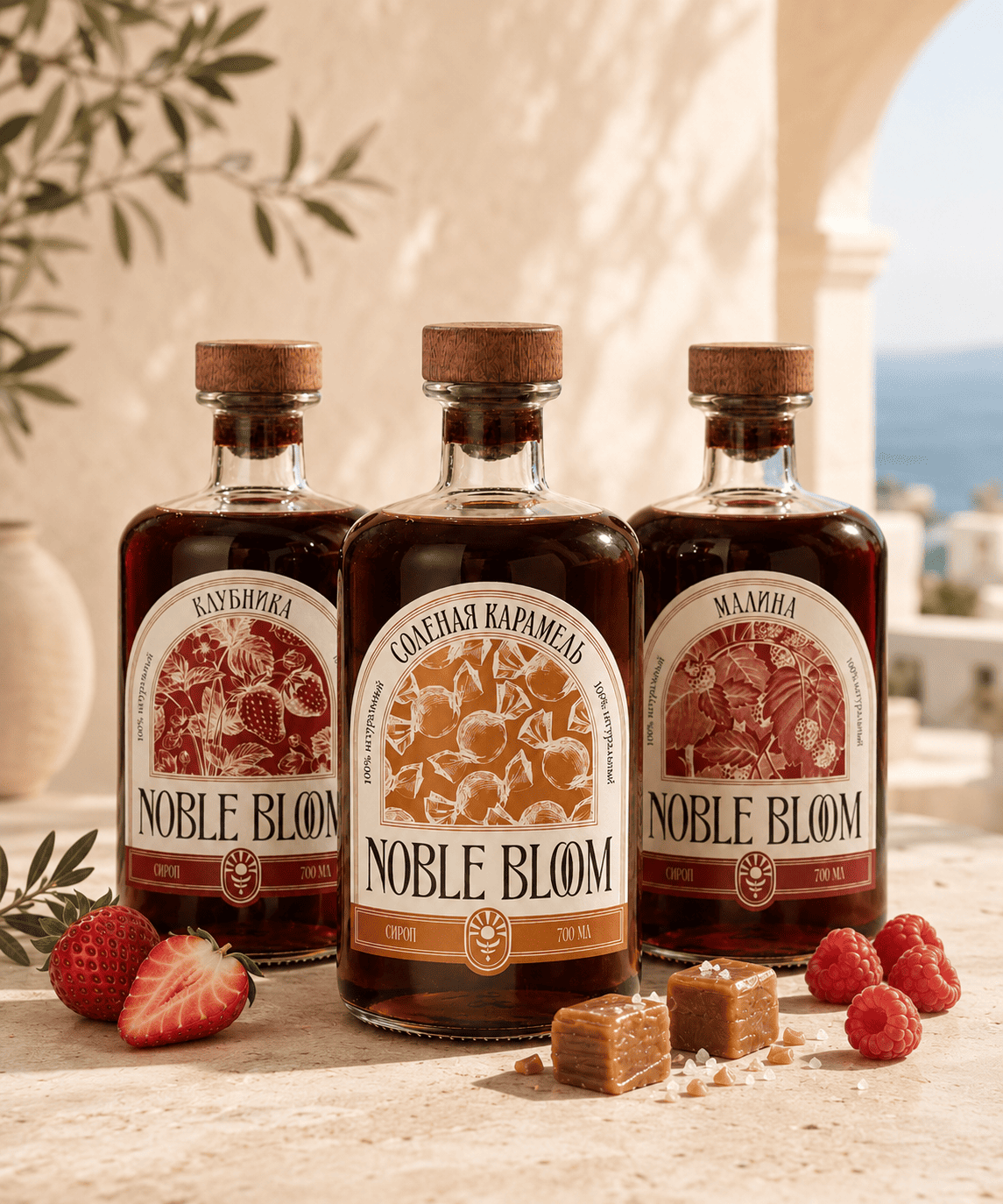 Noble Bloom syrup in coffee